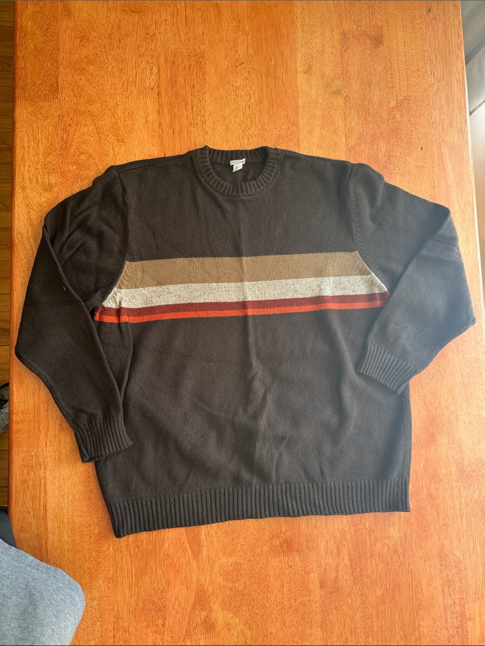 Men's XXL Old Navy Brown Stripe Crewneck Sweater